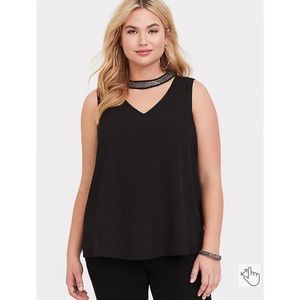 NEW torrid Georgette Embellished Choker Tank Black 4x